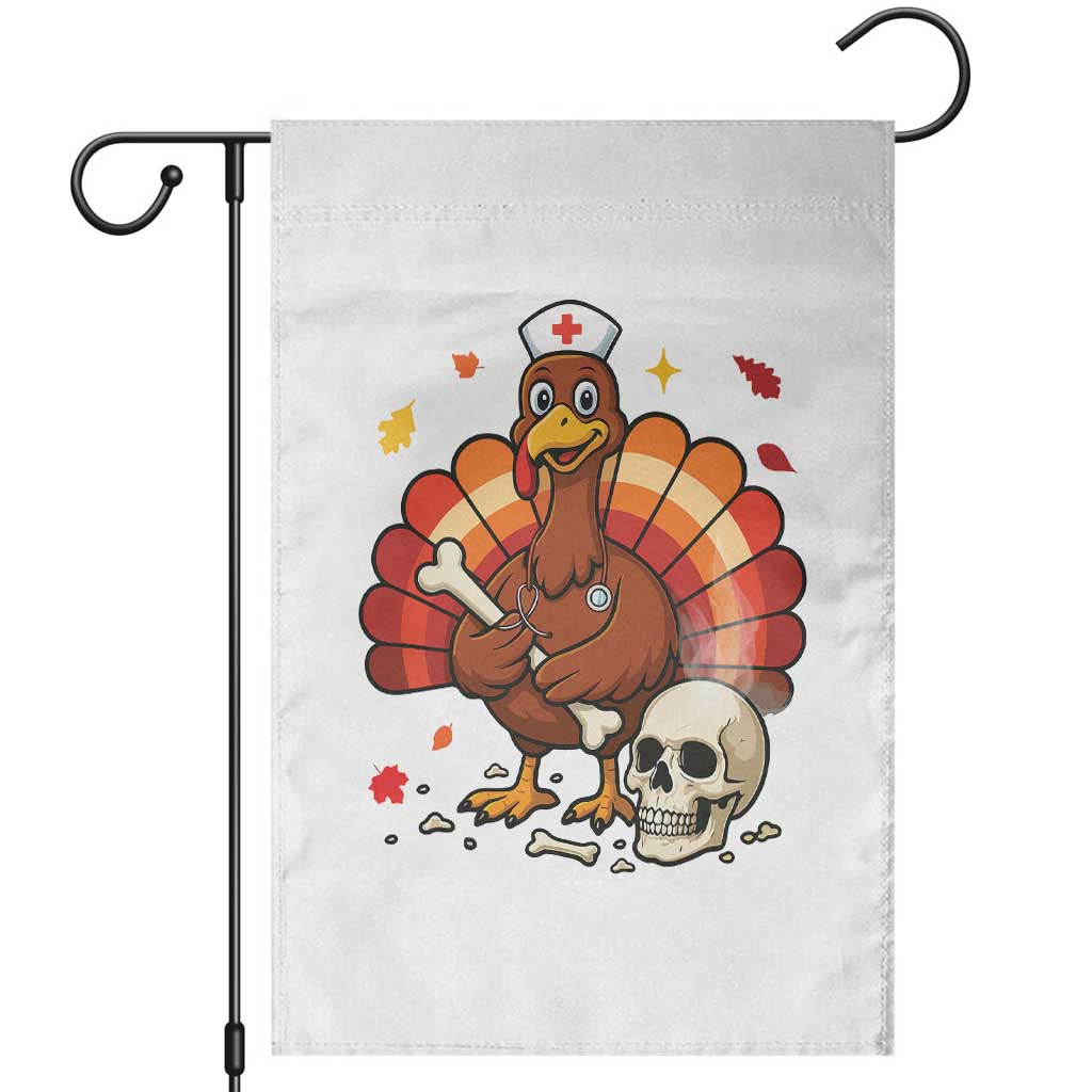Funny Thanksgiving Nurse Turkey Garden Flag Fall RN - Wonder Print Shop