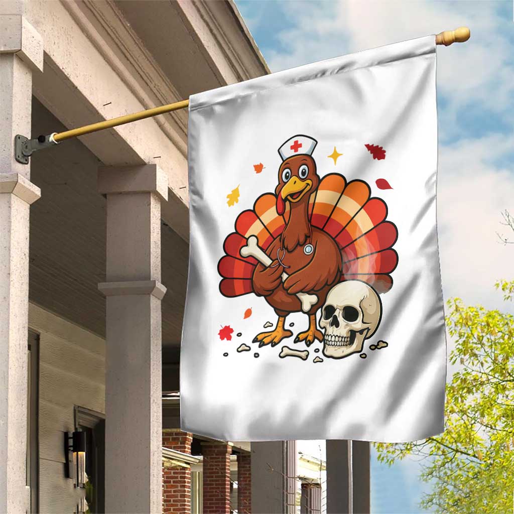 Funny Thanksgiving Nurse Turkey Garden Flag Fall RN - Wonder Print Shop