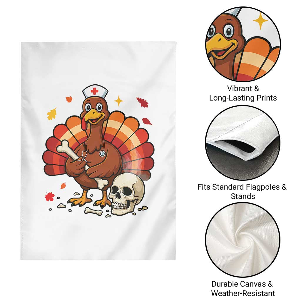 Funny Thanksgiving Nurse Turkey Garden Flag Fall RN - Wonder Print Shop