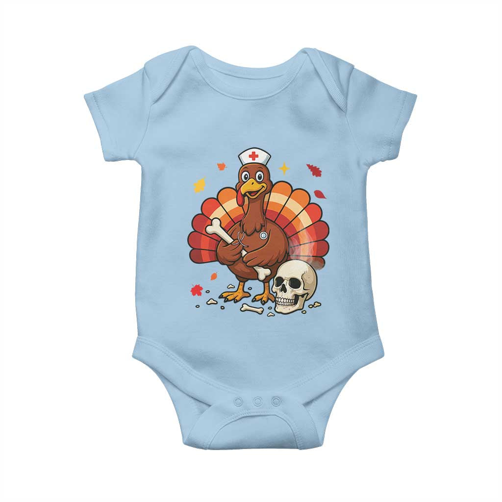 Funny Thanksgiving Nurse Turkey Baby Onesie Fall RN - Wonder Print Shop