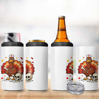 Funny Thanksgiving Nurse Turkey 4 in 1 Can Cooler Tumbler Fall RN - Wonder Print Shop