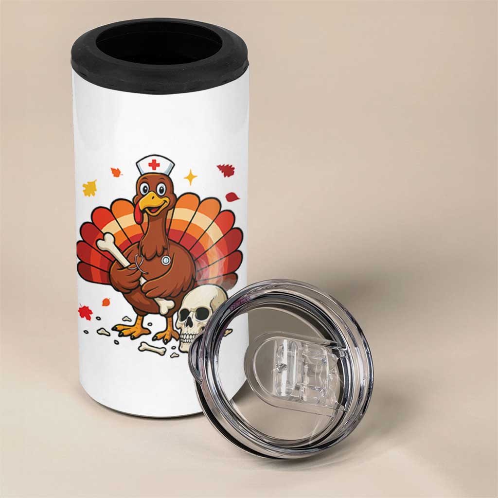 Funny Thanksgiving Nurse Turkey 4 in 1 Can Cooler Tumbler Fall RN - Wonder Print Shop
