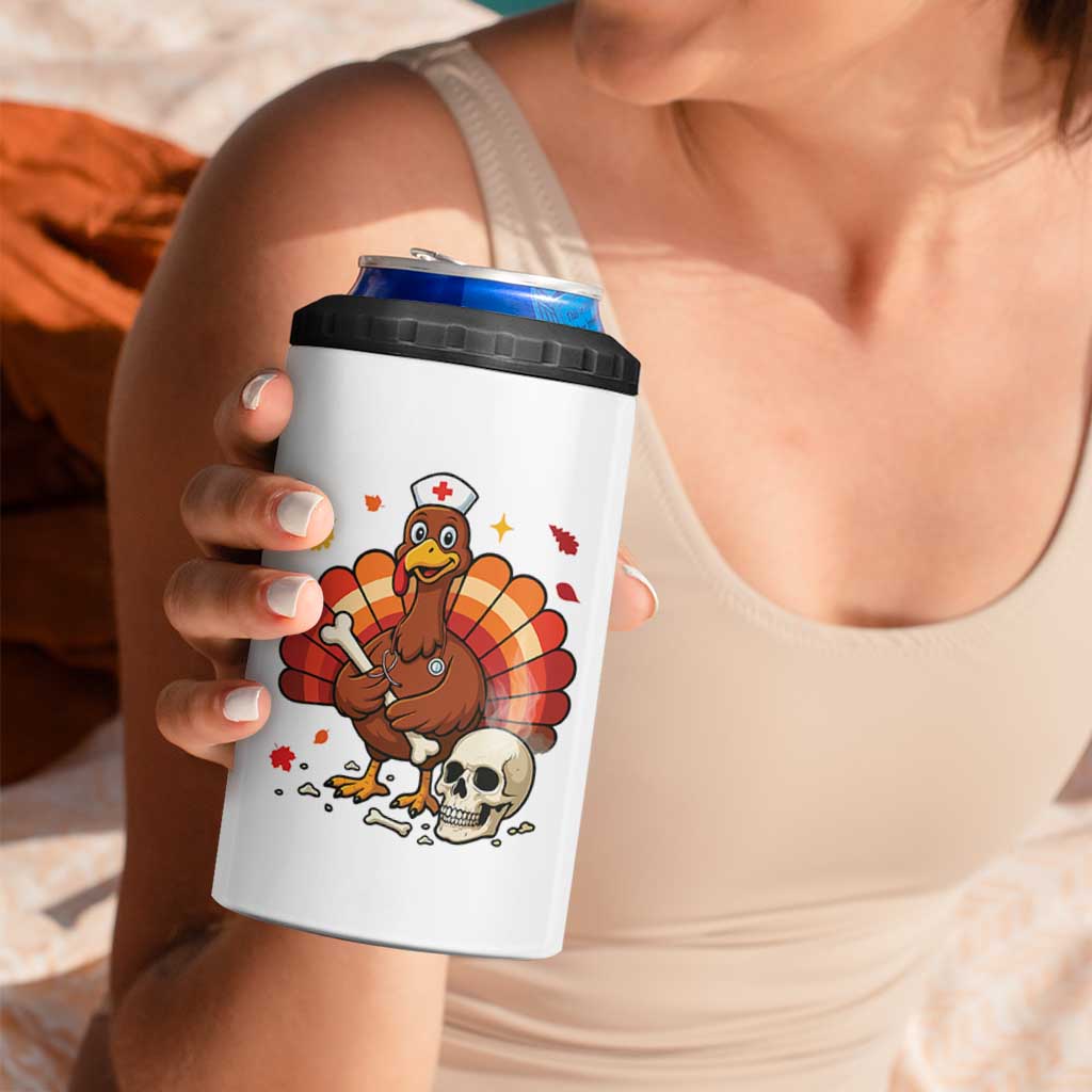 Funny Thanksgiving Nurse Turkey 4 in 1 Can Cooler Tumbler Fall RN - Wonder Print Shop