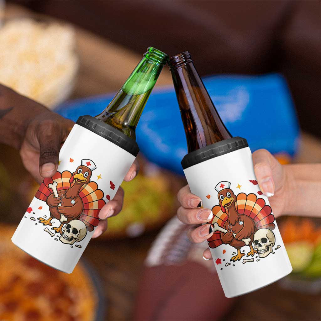 Funny Thanksgiving Nurse Turkey 4 in 1 Can Cooler Tumbler Fall RN - Wonder Print Shop