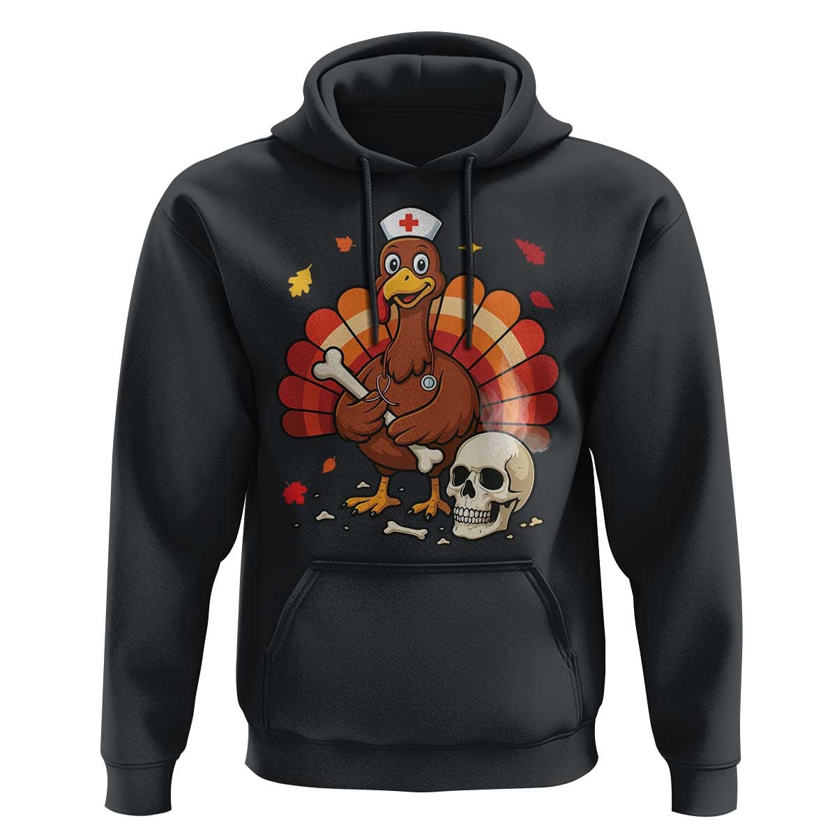 Funny Thanksgiving Nurse Turkey Hoodie Fall RN - Wonder Print Shop
