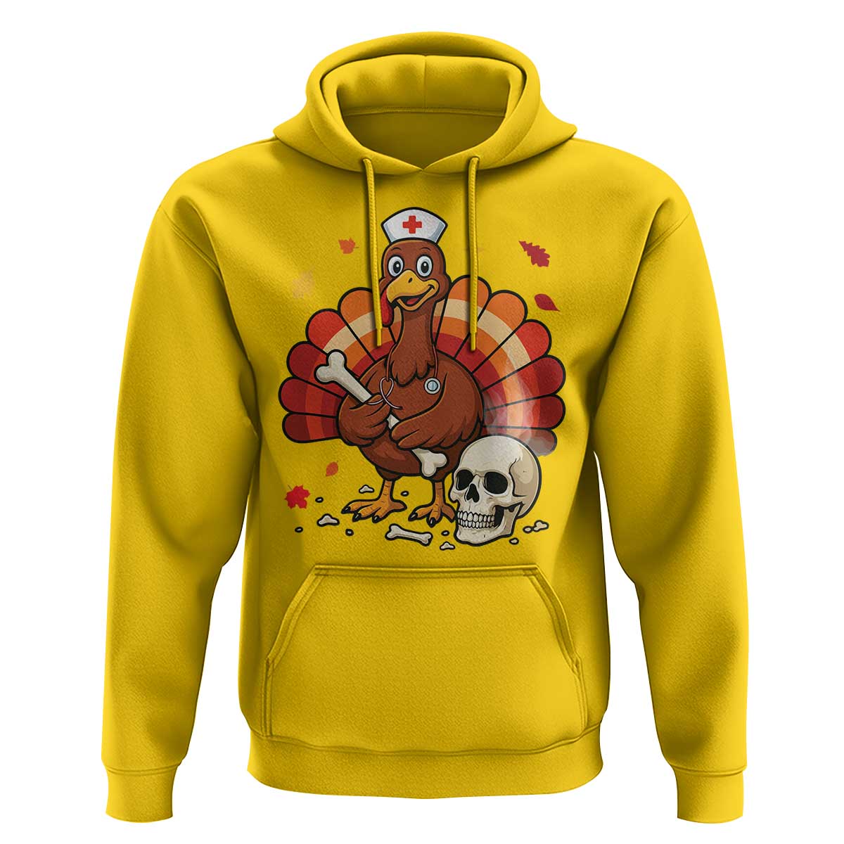 Funny Thanksgiving Nurse Turkey Hoodie Fall RN - Wonder Print Shop