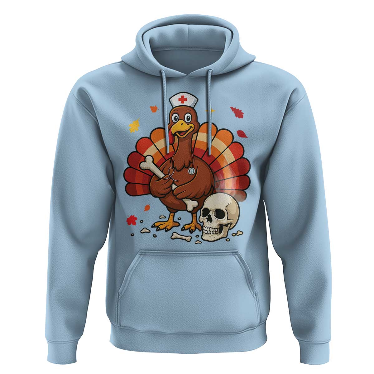 Funny Thanksgiving Nurse Turkey Hoodie Fall RN - Wonder Print Shop