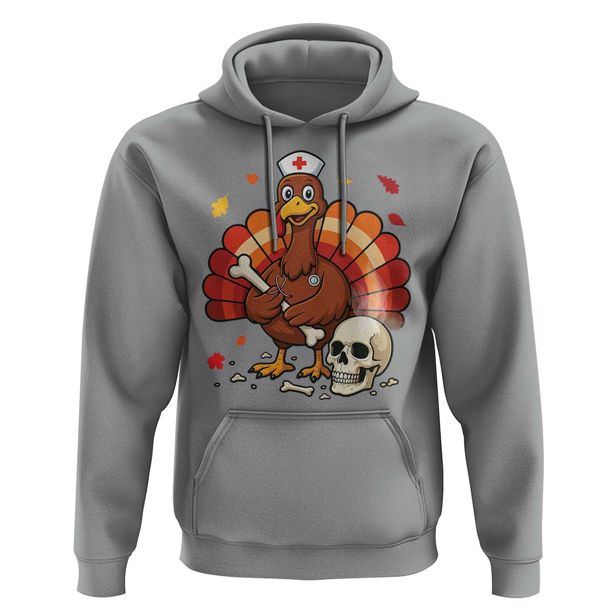 Funny Thanksgiving Nurse Turkey Hoodie Fall RN - Wonder Print Shop