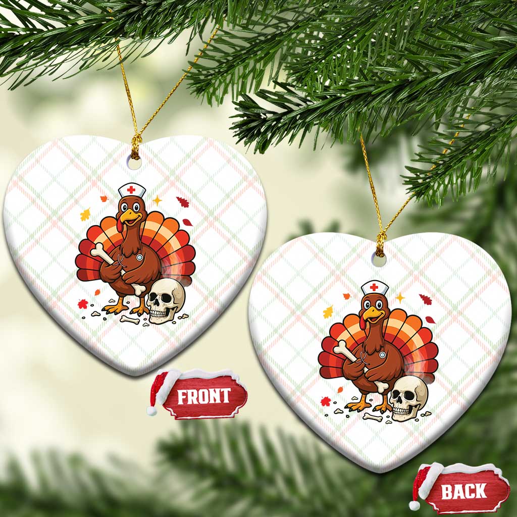 Funny Thanksgiving Nurse Turkey Ceramic Ornament Fall RN - Wonder Print Shop