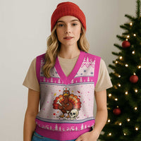 Funny Thanksgiving Nurse Turkey V-Neck Knit Sweater Vest Fall RN - Wonder Print Shop