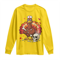 Funny Thanksgiving Nurse Turkey Long Sleeve Shirt Fall RN - Wonder Print Shop