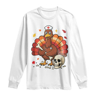 Funny Thanksgiving Nurse Turkey Long Sleeve Shirt Fall RN - Wonder Print Shop