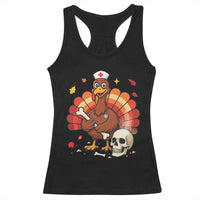 Funny Thanksgiving Nurse Turkey Racerback Tank Top Fall RN - Wonder Print Shop