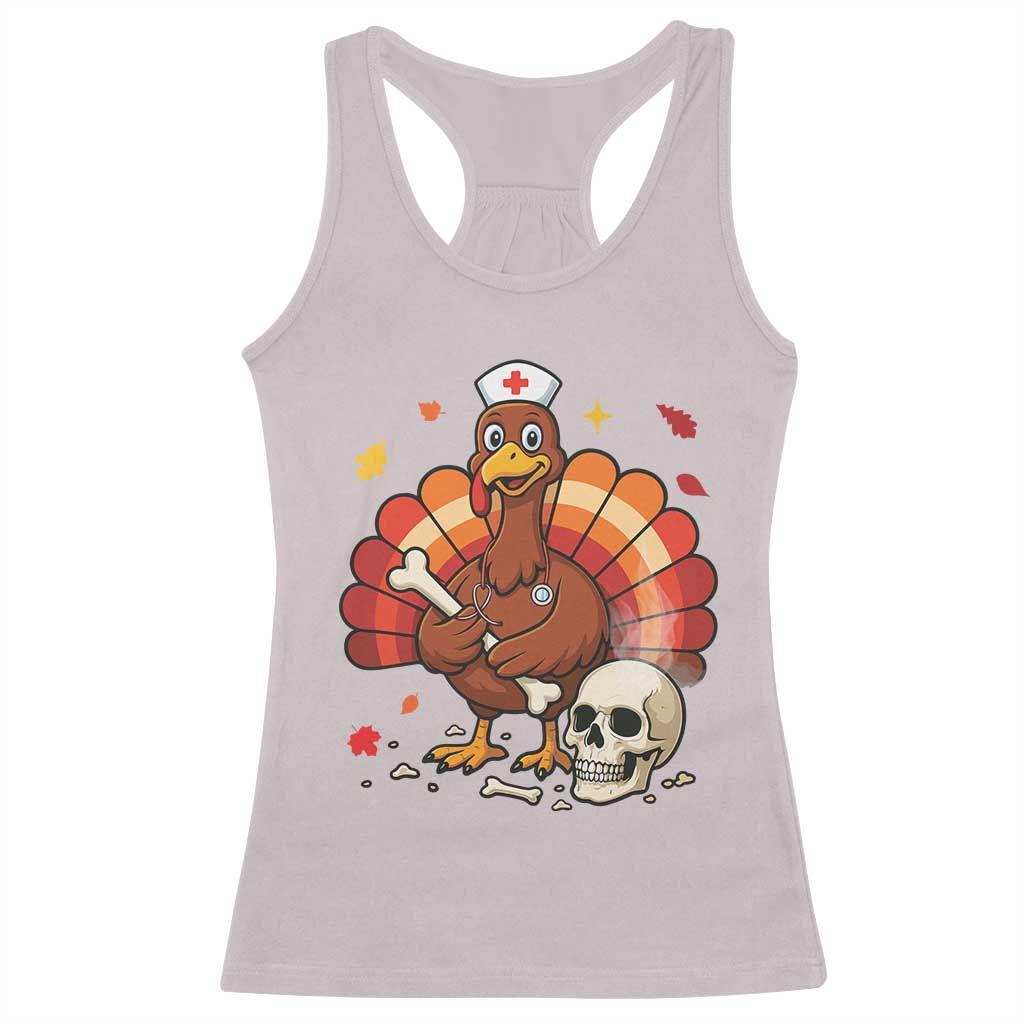 Funny Thanksgiving Nurse Turkey Racerback Tank Top Fall RN - Wonder Print Shop