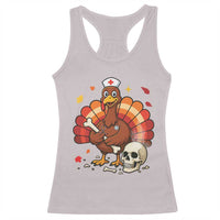 Funny Thanksgiving Nurse Turkey Racerback Tank Top Fall RN - Wonder Print Shop