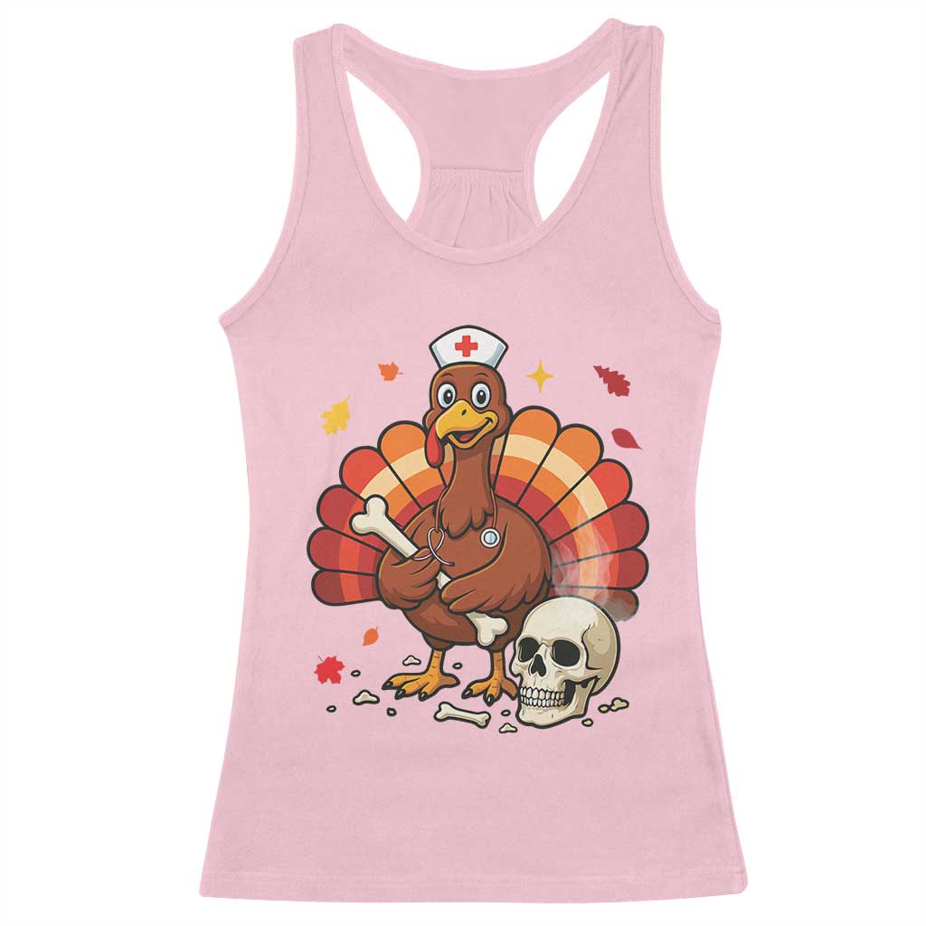 Funny Thanksgiving Nurse Turkey Racerback Tank Top Fall RN - Wonder Print Shop