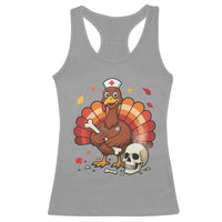 Funny Thanksgiving Nurse Turkey Racerback Tank Top Fall RN - Wonder Print Shop