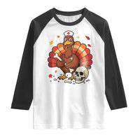 Funny Thanksgiving Nurse Turkey Raglan Shirt Fall RN - Wonder Print Shop
