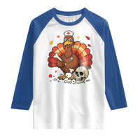 Funny Thanksgiving Nurse Turkey Raglan Shirt Fall RN - Wonder Print Shop