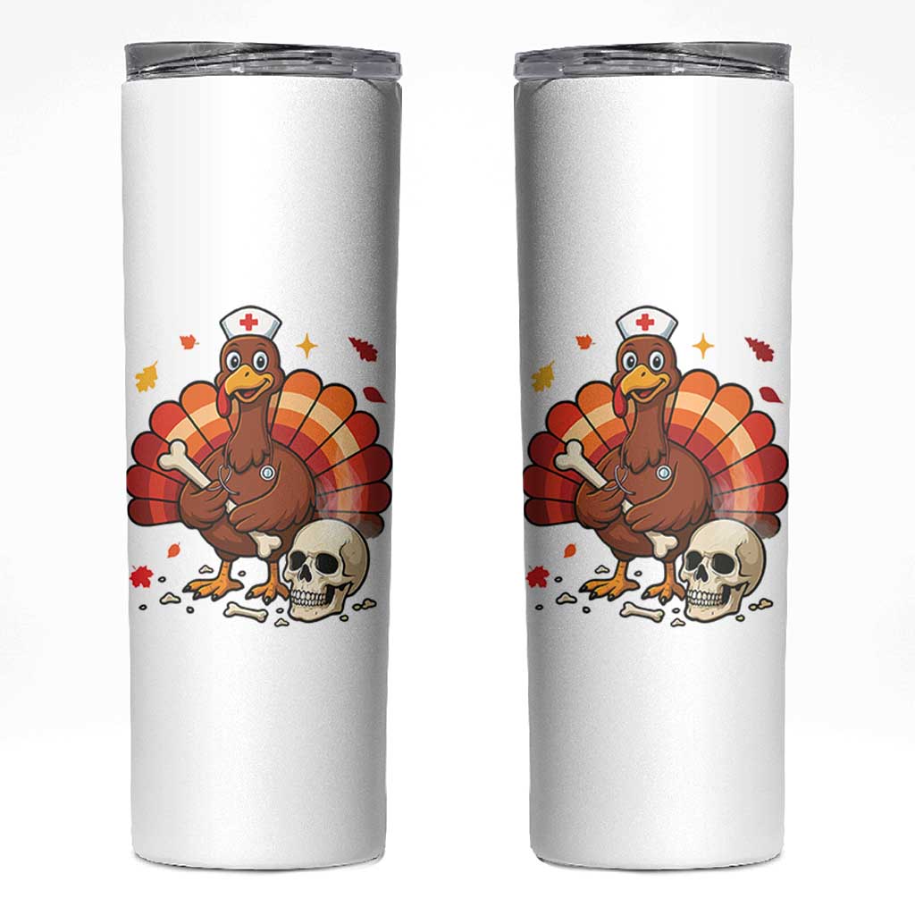 Funny Thanksgiving Nurse Turkey Skinny Tumbler Fall RN - Wonder Print Shop