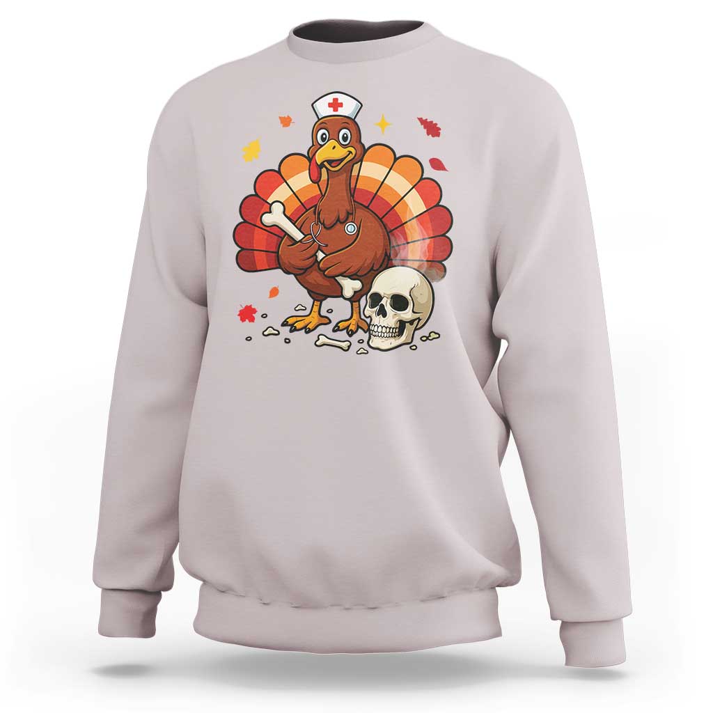 Funny Thanksgiving Nurse Turkey Sweatshirt Fall RN - Wonder Print Shop