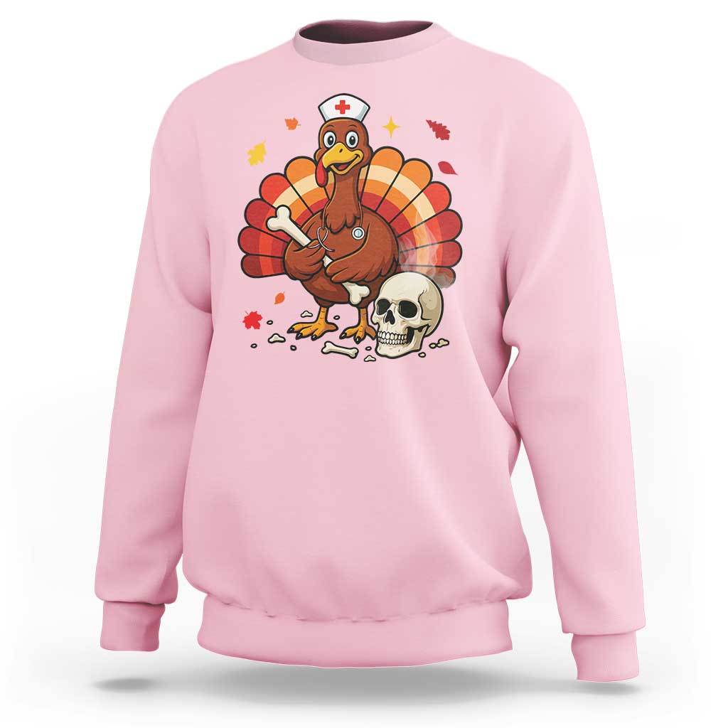 Funny Thanksgiving Nurse Turkey Sweatshirt Fall RN - Wonder Print Shop