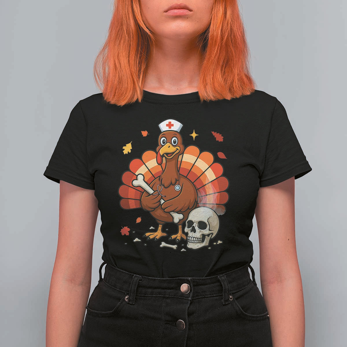 Funny Thanksgiving Nurse Turkey T Shirt For Women Fall RN - Wonder Print Shop