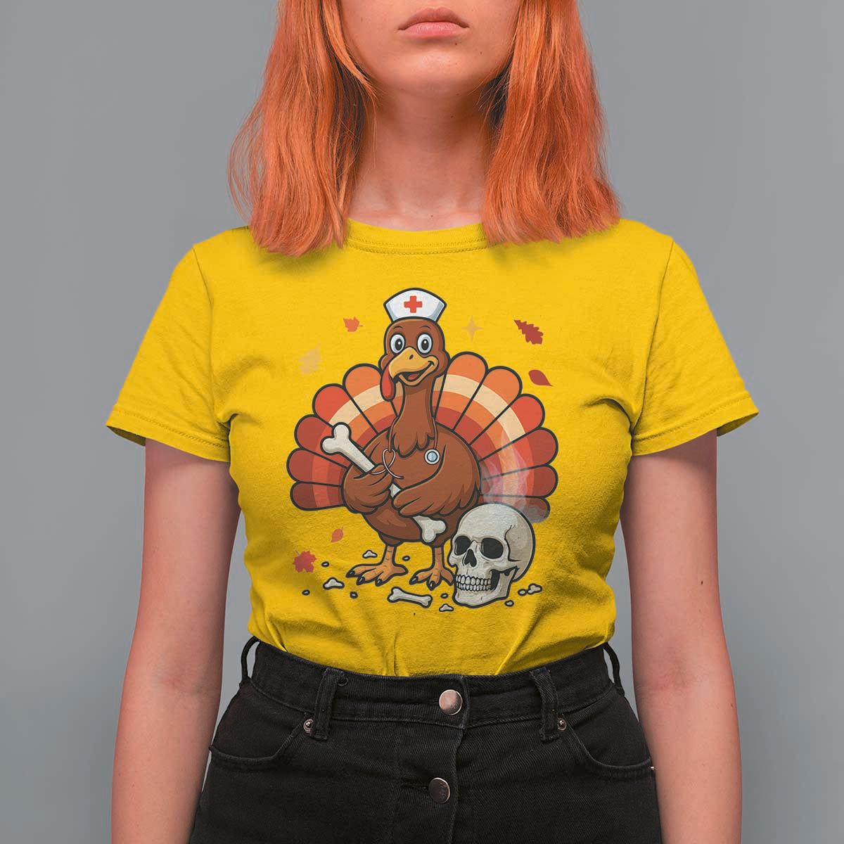 Funny Thanksgiving Nurse Turkey T Shirt For Women Fall RN - Wonder Print Shop