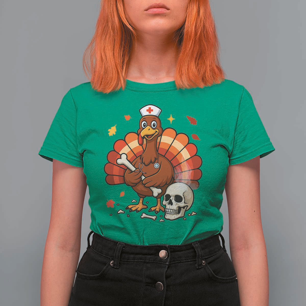 Funny Thanksgiving Nurse Turkey T Shirt For Women Fall RN - Wonder Print Shop