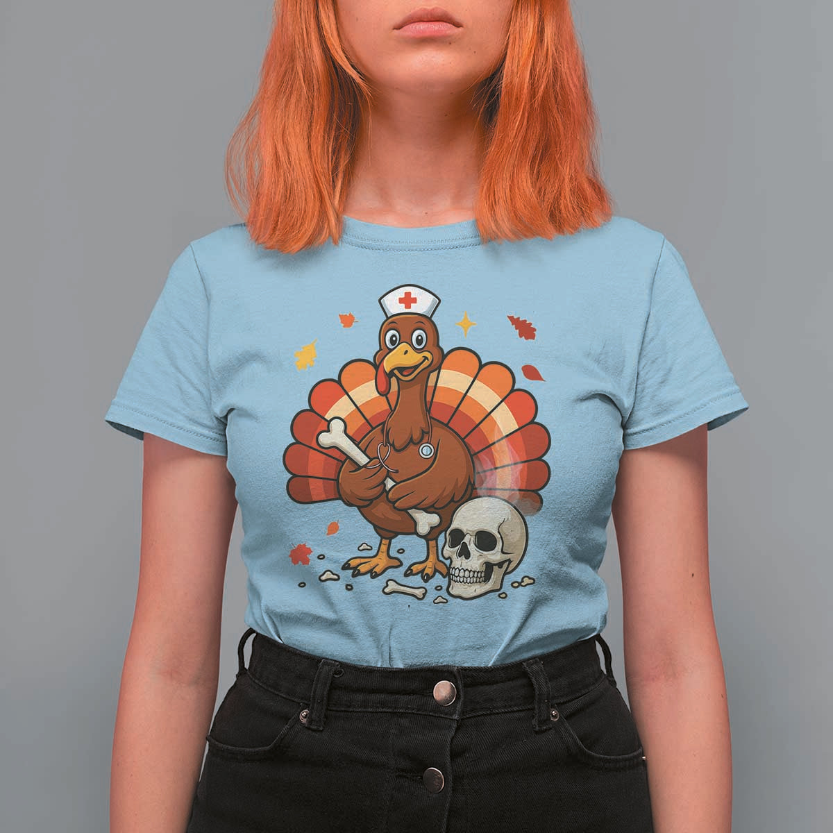 Funny Thanksgiving Nurse Turkey T Shirt For Women Fall RN - Wonder Print Shop