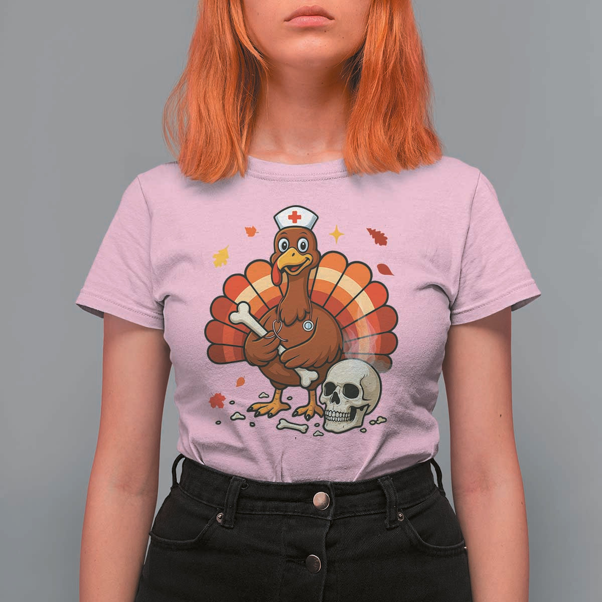 Funny Thanksgiving Nurse Turkey T Shirt For Women Fall RN - Wonder Print Shop