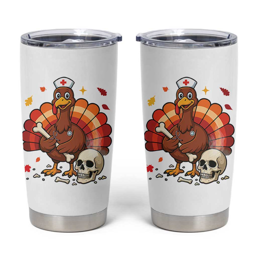 Funny Thanksgiving Nurse Turkey Tumbler Cup Fall RN - Wonder Print Shop