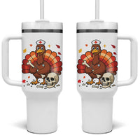 Funny Thanksgiving Nurse Turkey Tumbler With Handle Fall RN - Wonder Print Shop