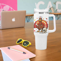 Funny Thanksgiving Nurse Turkey Tumbler With Handle Fall RN - Wonder Print Shop