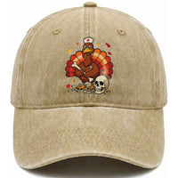 Funny Thanksgiving Nurse Turkey Washed Cotton Baseball Cap Fall RN