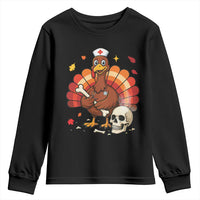 Funny Thanksgiving Nurse Turkey Youth Sweatshirt Fall RN - Wonder Print Shop
