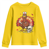 Funny Thanksgiving Nurse Turkey Youth Sweatshirt Fall RN - Wonder Print Shop