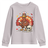 Funny Thanksgiving Nurse Turkey Youth Sweatshirt Fall RN - Wonder Print Shop