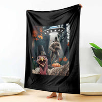Thanksgiving Funny Bigfoot Turkey Selfie Throw Blanket - Wonder Print Shop