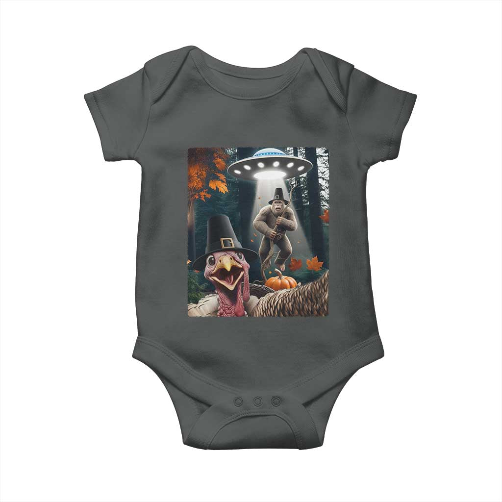 Thanksgiving Funny Bigfoot Turkey Selfie Baby Onesie - Wonder Print Shop
