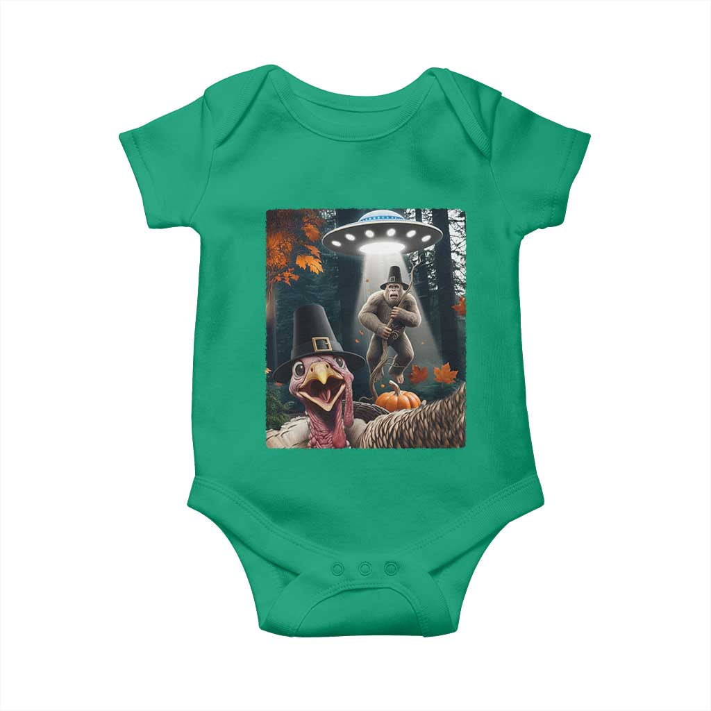 Thanksgiving Funny Bigfoot Turkey Selfie Baby Onesie - Wonder Print Shop