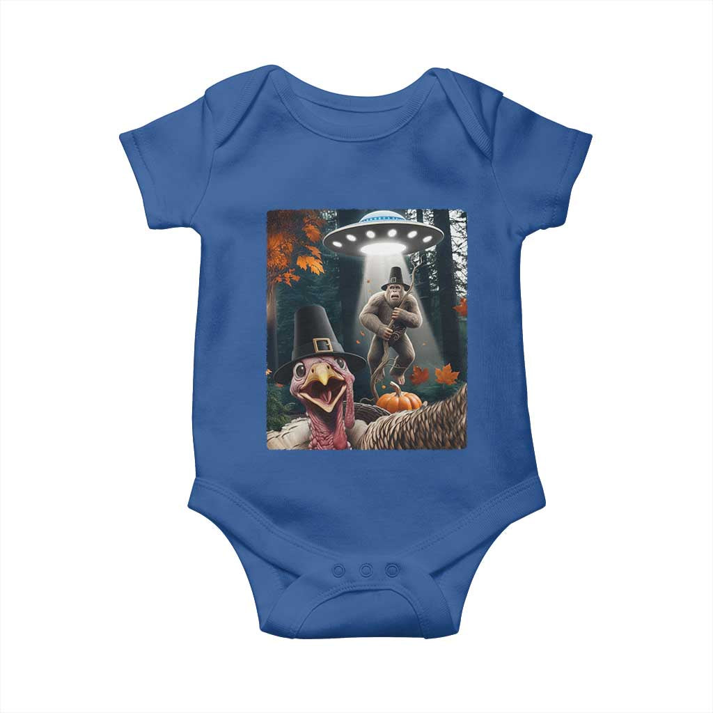 Thanksgiving Funny Bigfoot Turkey Selfie Baby Onesie - Wonder Print Shop