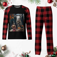 Thanksgiving Funny Bigfoot Turkey Selfie Plaid Pajama Set - Wonder Print Shop