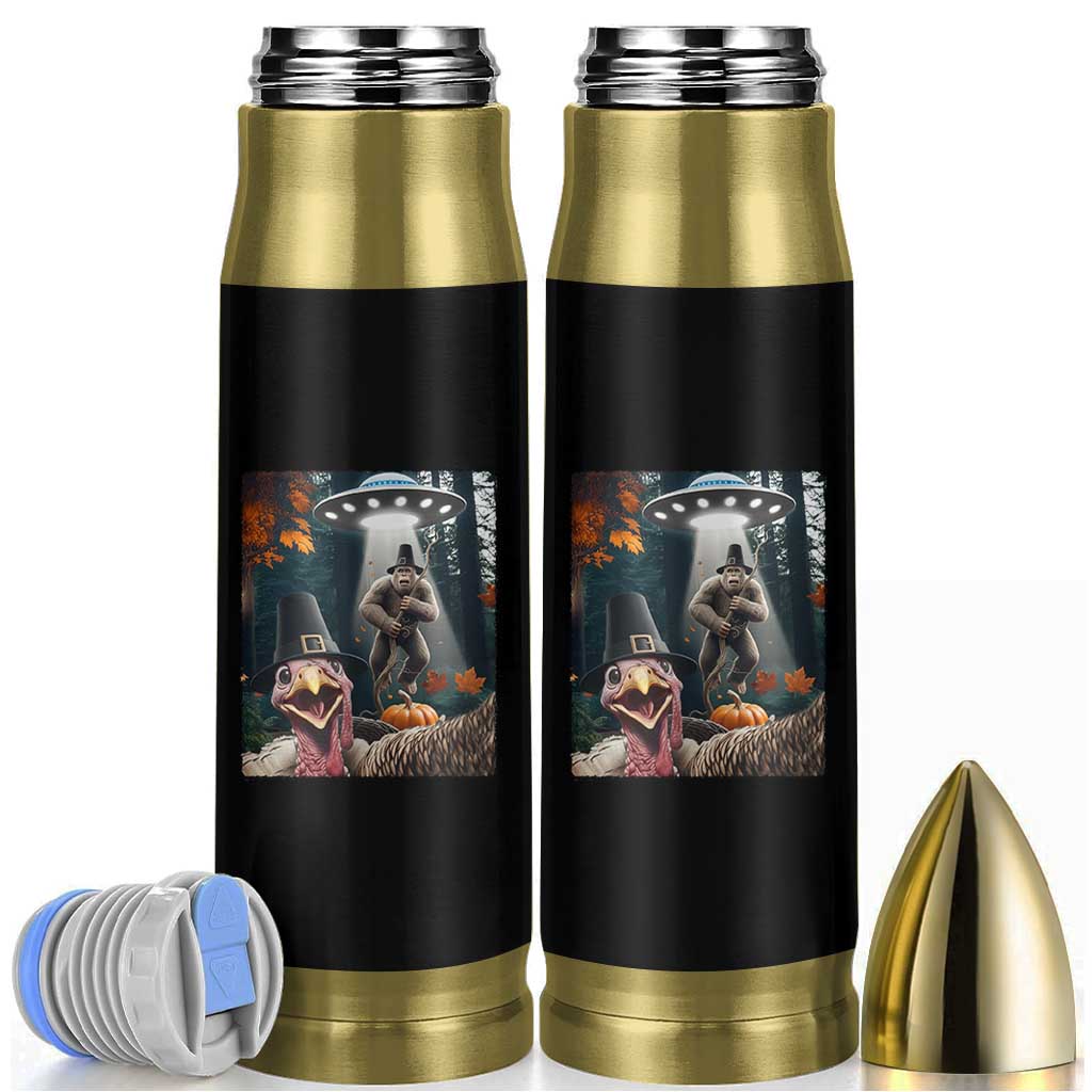Thanksgiving Funny Bigfoot Turkey Selfie Bullet Tumbler - Wonder Print Shop