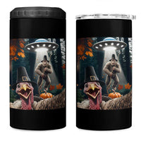 Thanksgiving Funny Bigfoot Turkey Selfie 4 in 1 Can Cooler Tumbler - Wonder Print Shop