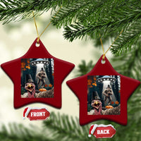 Thanksgiving Funny Bigfoot Turkey Selfie Ceramic Ornament - Wonder Print Shop