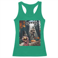 Thanksgiving Funny Bigfoot Turkey Selfie Racerback Tank Top - Wonder Print Shop