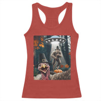 Thanksgiving Funny Bigfoot Turkey Selfie Racerback Tank Top - Wonder Print Shop