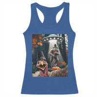 Thanksgiving Funny Bigfoot Turkey Selfie Racerback Tank Top - Wonder Print Shop