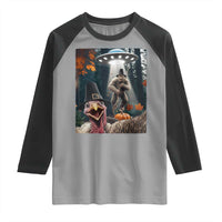 Thanksgiving Funny Bigfoot Turkey Selfie Raglan Shirt - Wonder Print Shop